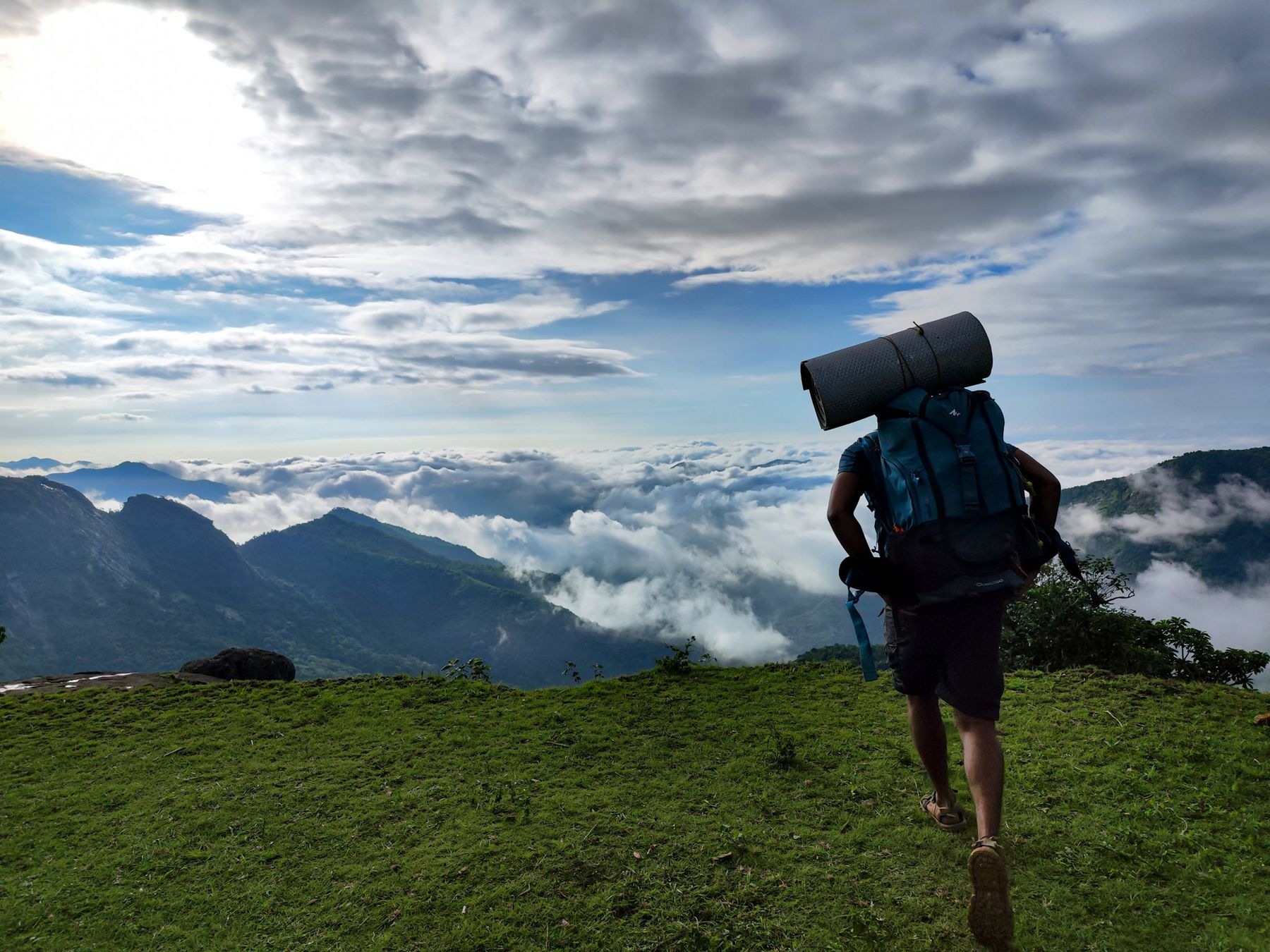 Pack on, clouds below